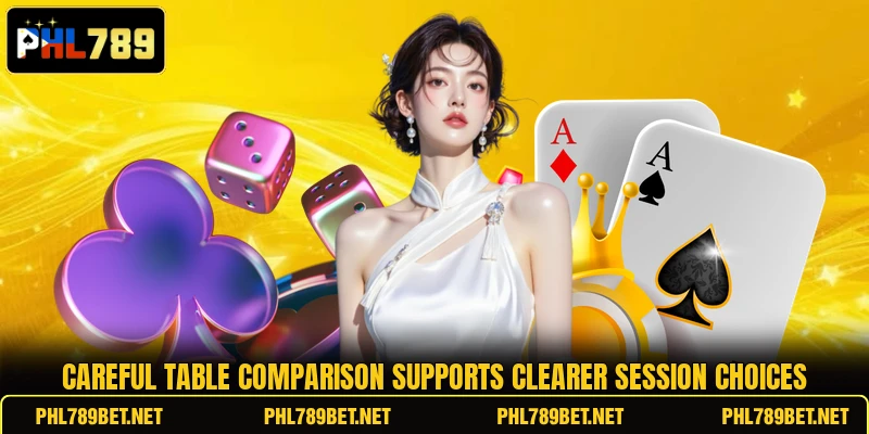 Careful table comparison supports clearer session choices