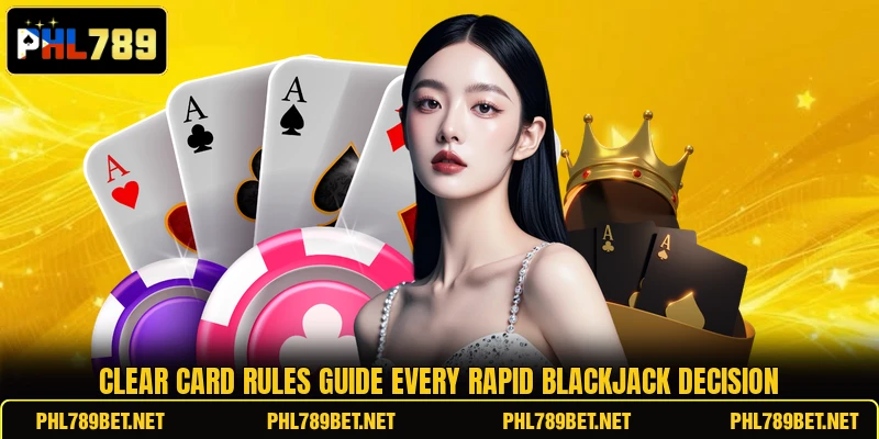 Clear card rules guide every rapid blackjack decision