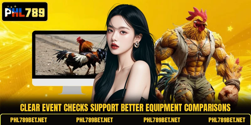 Clear event checks support better equipment comparisons