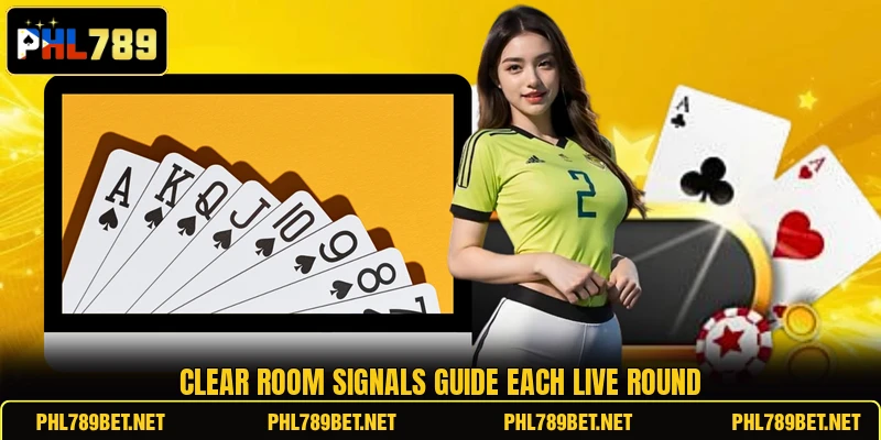 Clear room signals guide each live round