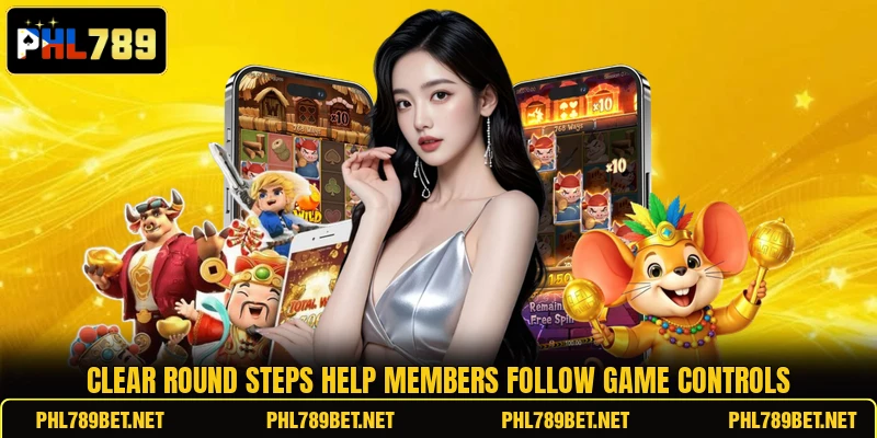 Clear round steps help members follow game controls