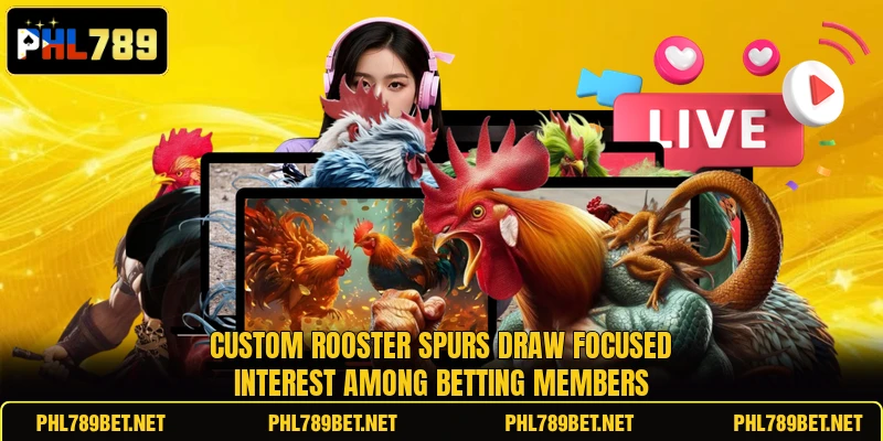 Custom rooster spurs draw focused interest among betting members
