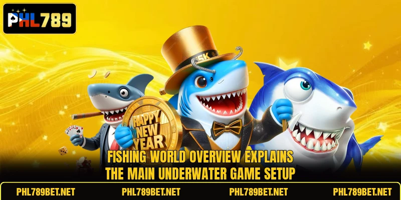 Fishing World overview explains the main underwater game setup