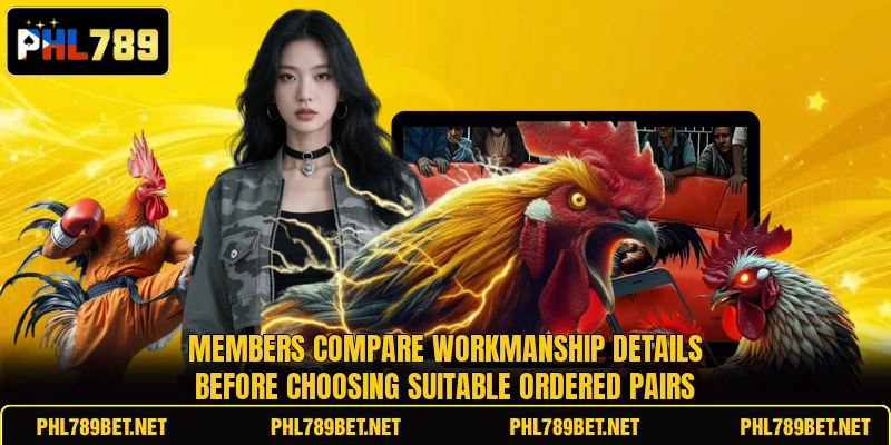 Members compare workmanship details before choosing suitable ordered pairs