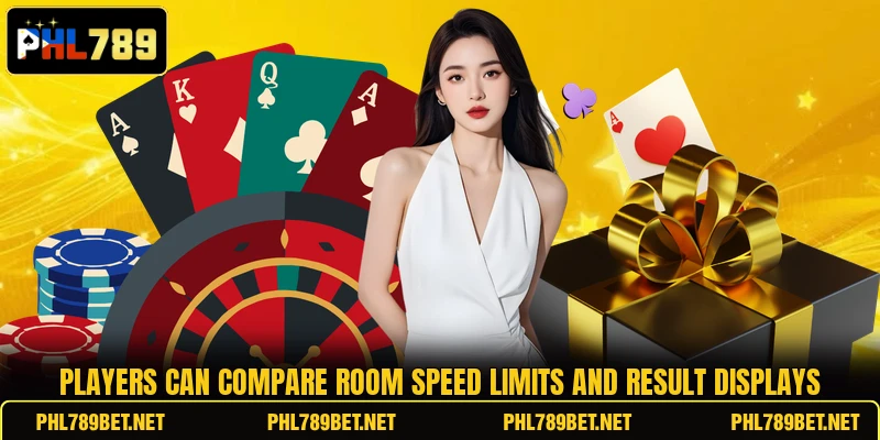 Players can compare room speed limits and result displays